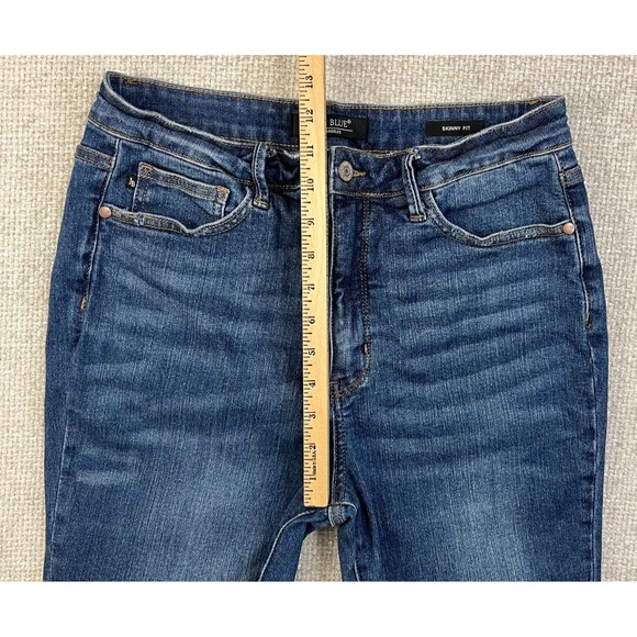 Judy Blue Jeans Skinny Fit Women's Juniors 13/31 Stretch Blue Denim Split Cuffs - Picture 11 of 12